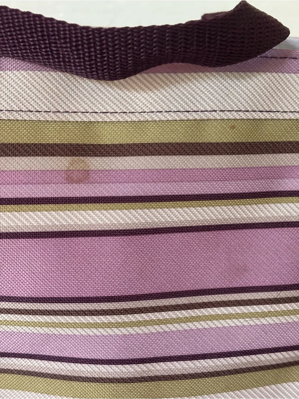 Thirty-One Small All In One Organizer Mini Utility Tote Purple Stripe